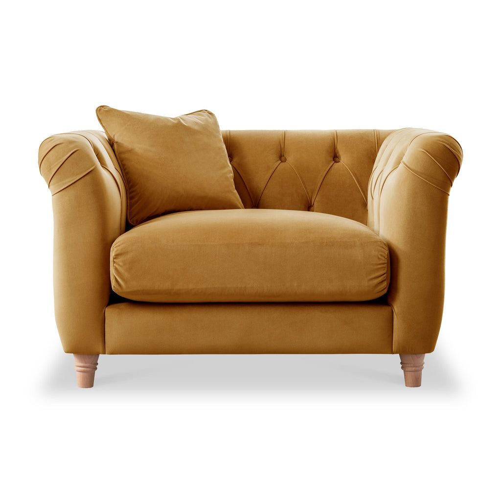 Fauteuil Chesterfield en velours Clarence