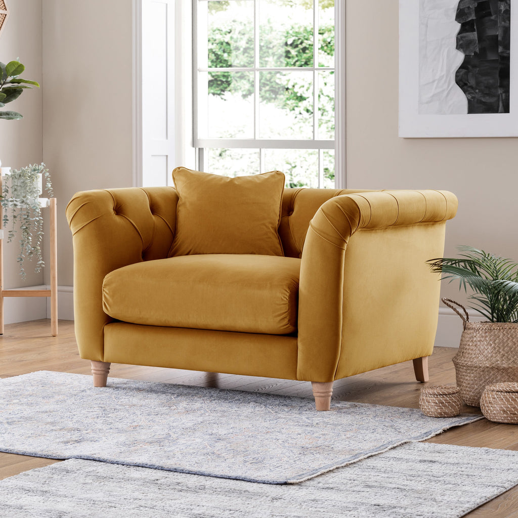 Fauteuil Chesterfield en velours Clarence