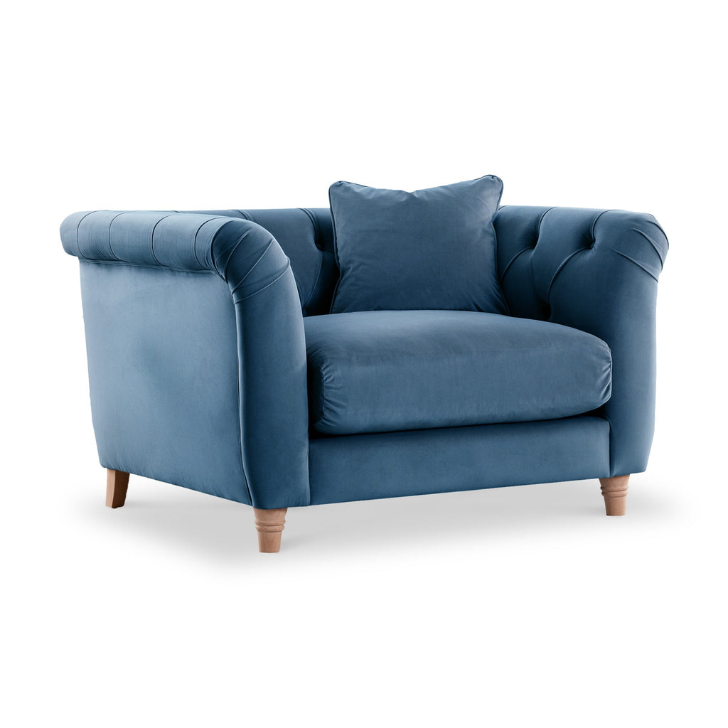 Fauteuil Chesterfield en velours Clarence