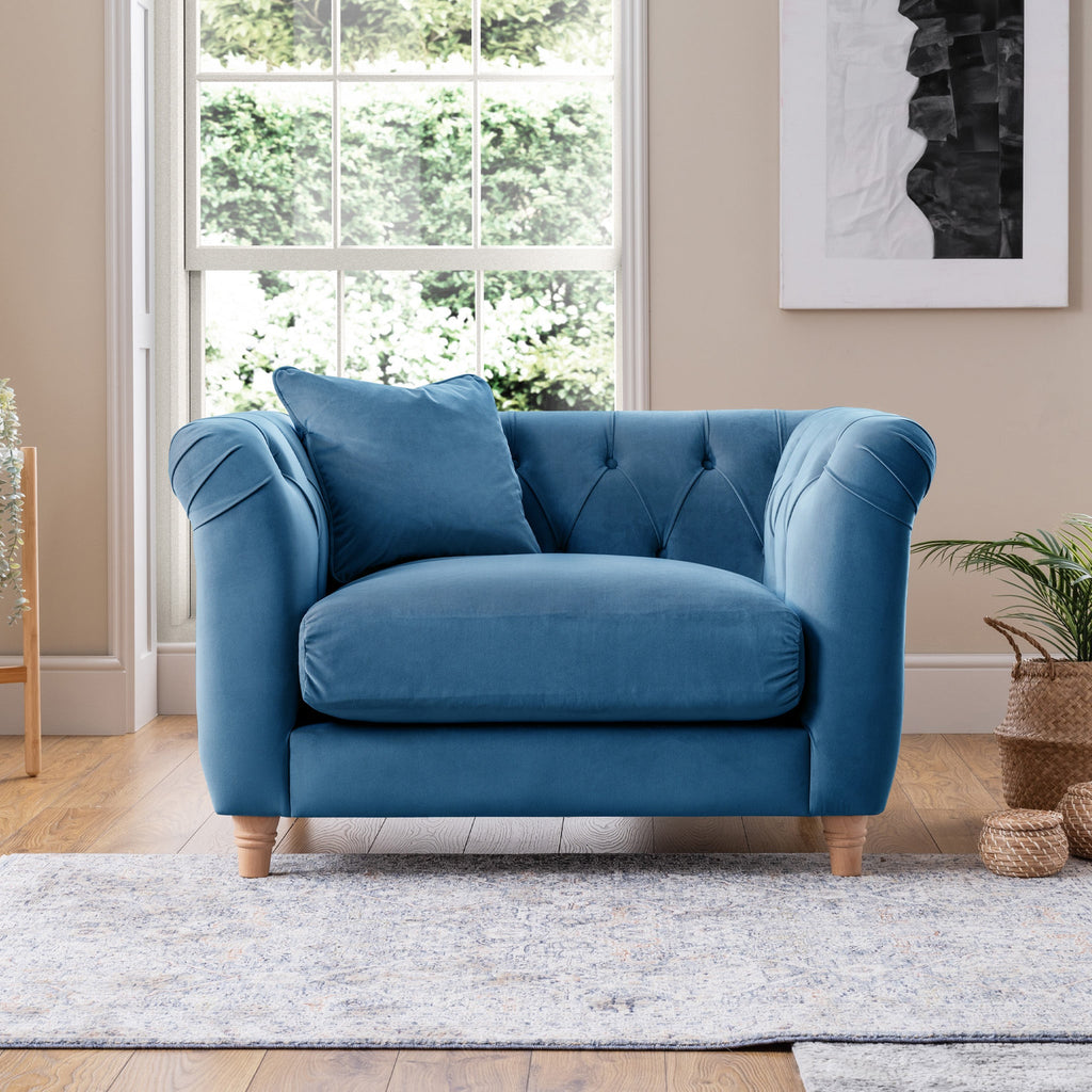 Fauteuil Chesterfield en velours Clarence