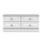 Meuble de rangement bas Kinsley blanc brillant à 4 tiroirs