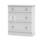 Commode profonde Kinsley blanche brillante à 3 tiroirs