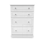 Commode profonde Kinsley blanche brillante à 4 tiroirs