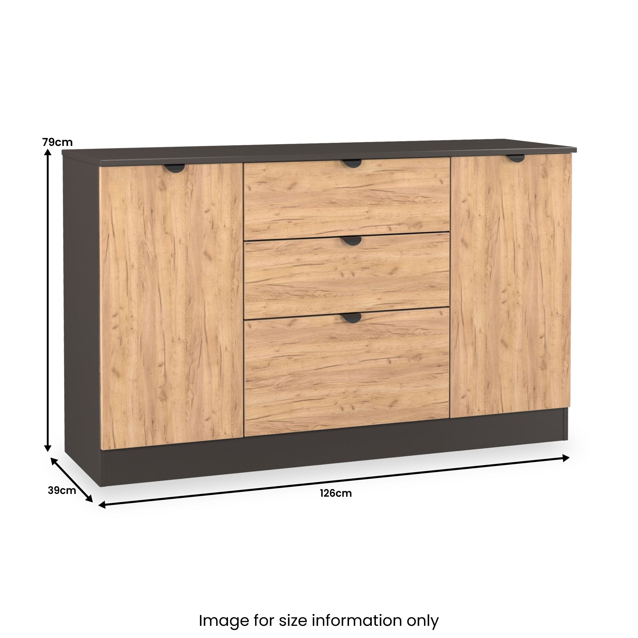 Buffet Huxley à 2 portes et 3 tiroirs