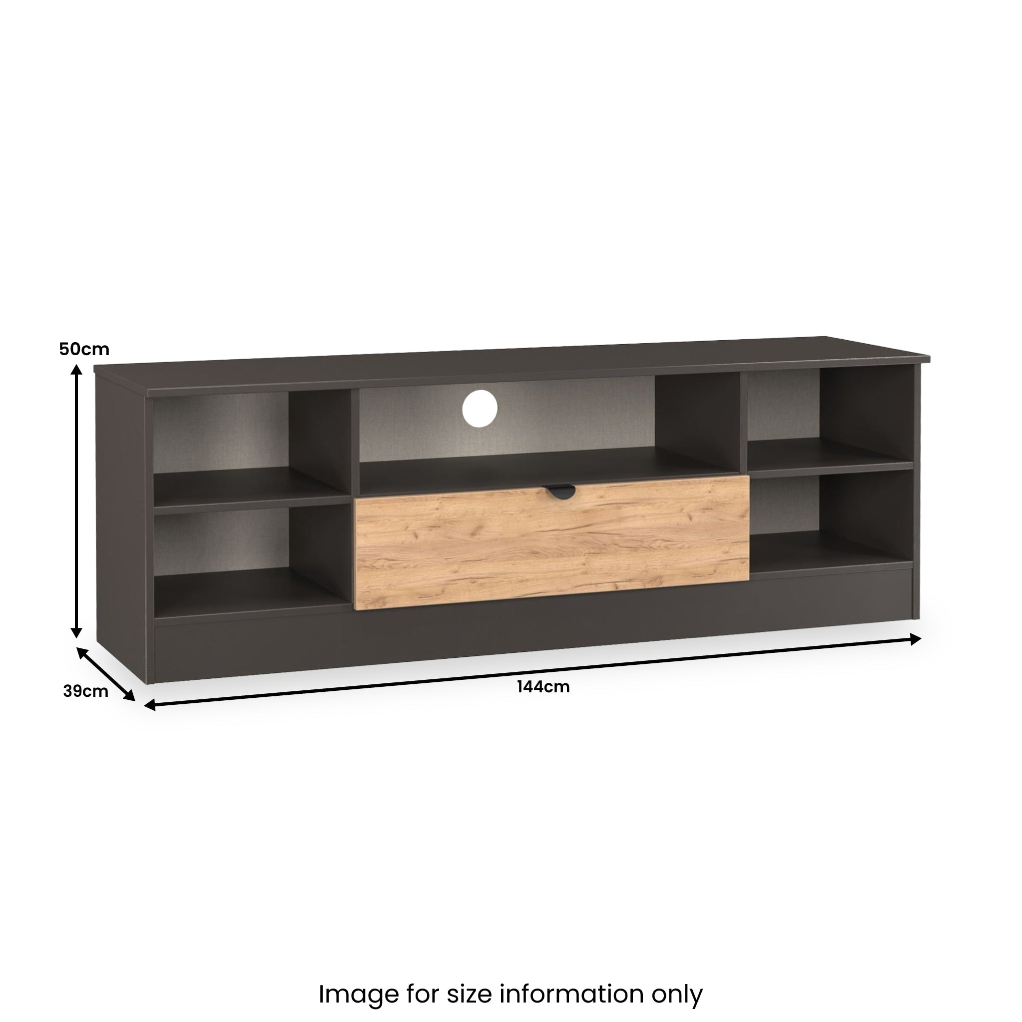 Meuble TV et multimédia Huxley large à 1 tiroir