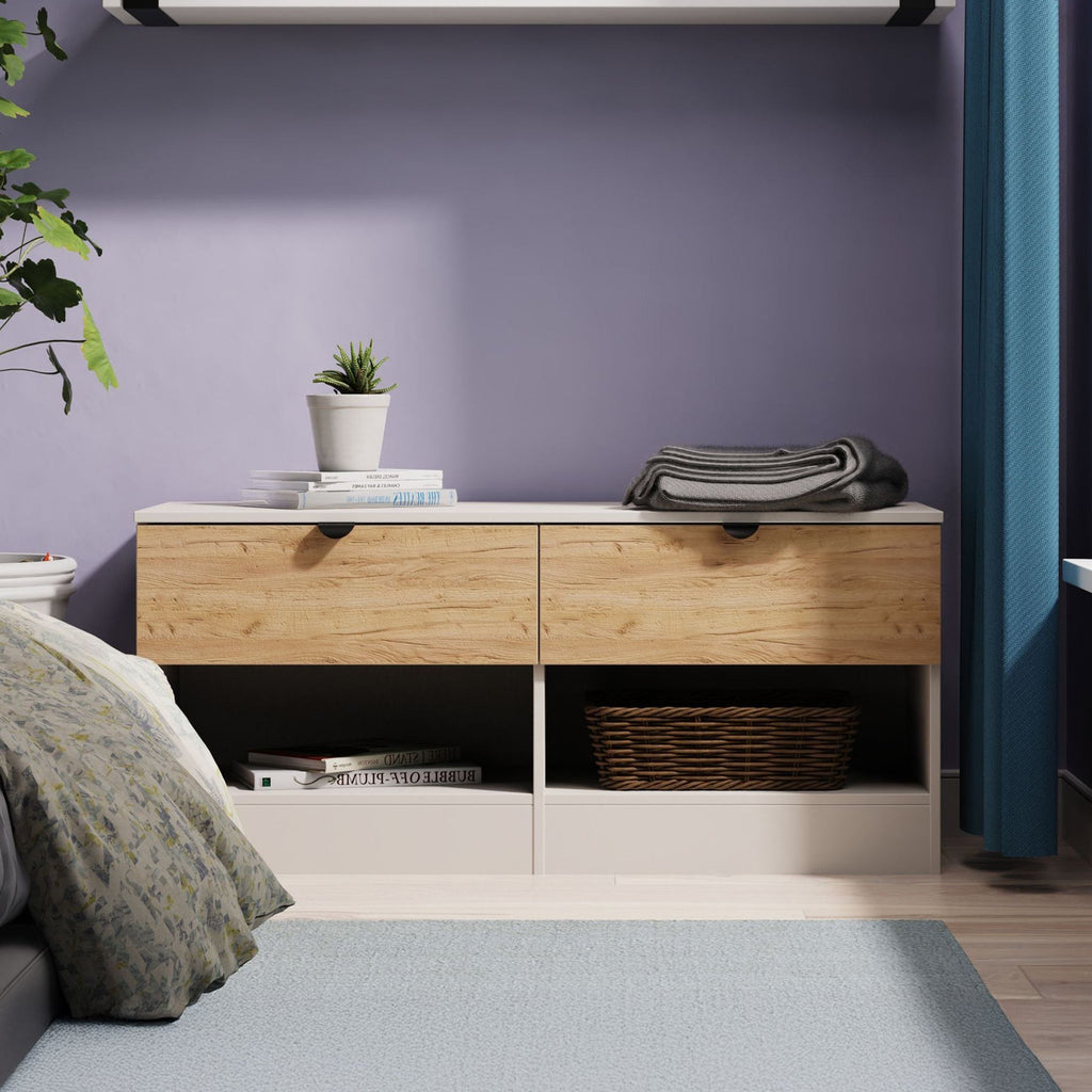 Meuble de rangement bas Huxley à 2 tiroirs