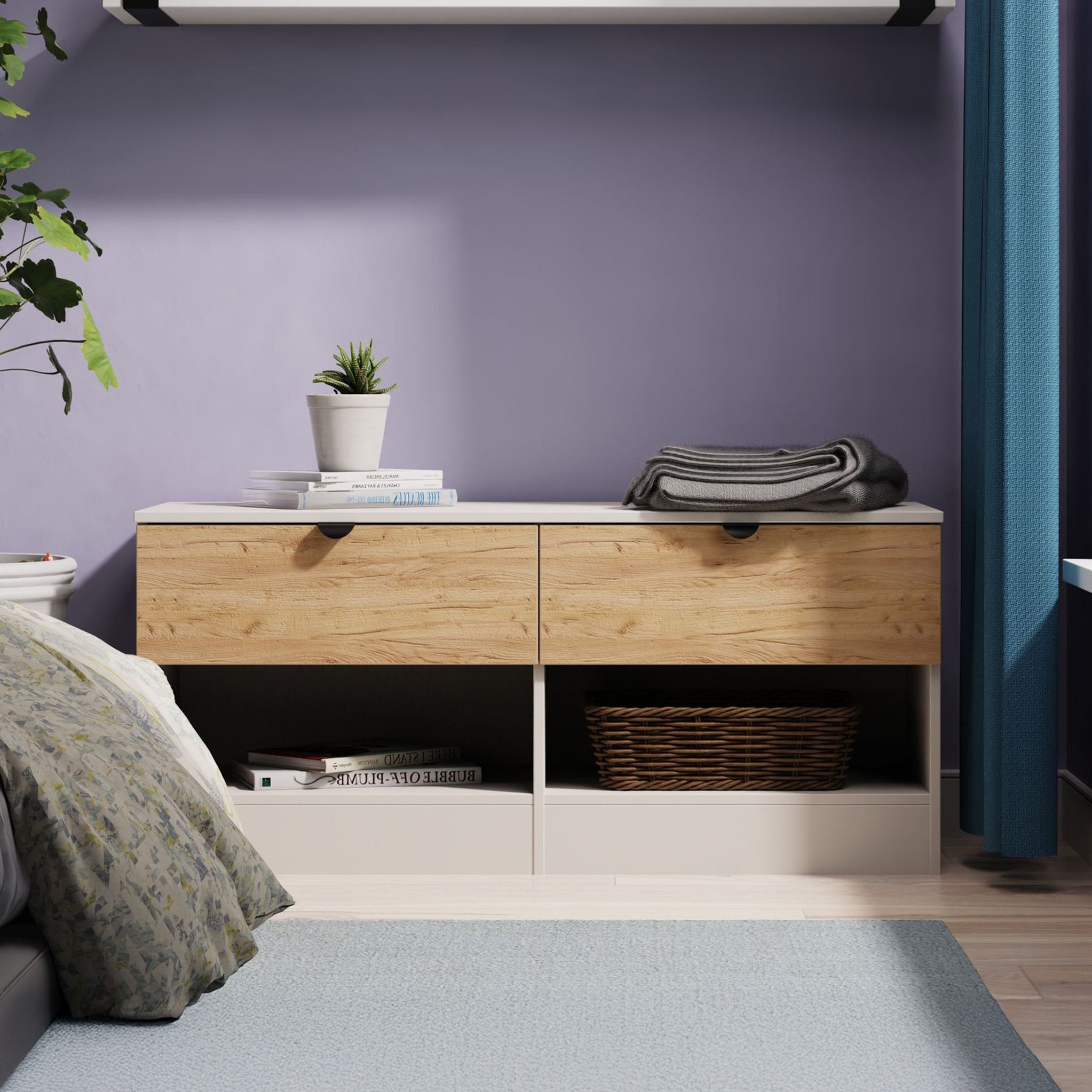 Meuble de rangement bas Huxley à 2 tiroirs