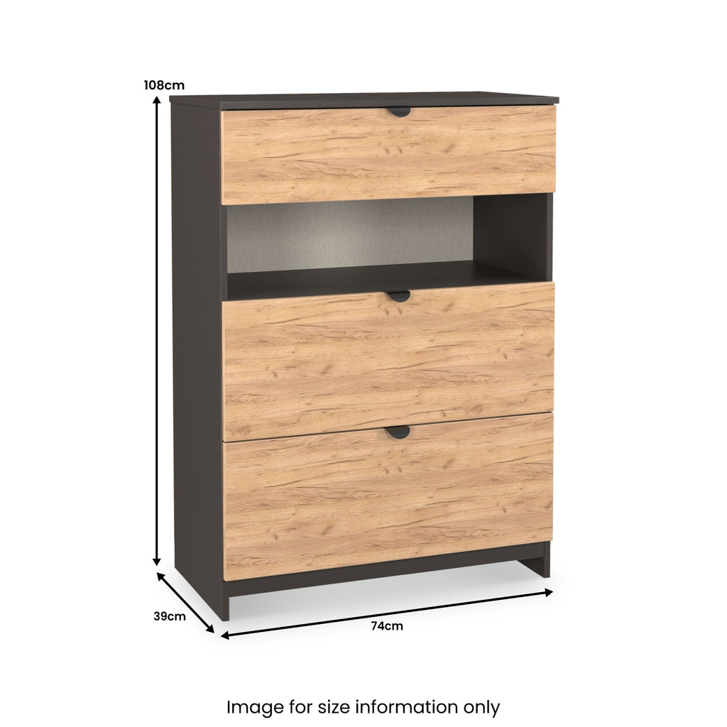 Commode profonde à 3 tiroirs Huxley