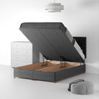 Lit divan et tête de lit en lin Farrow Diamond