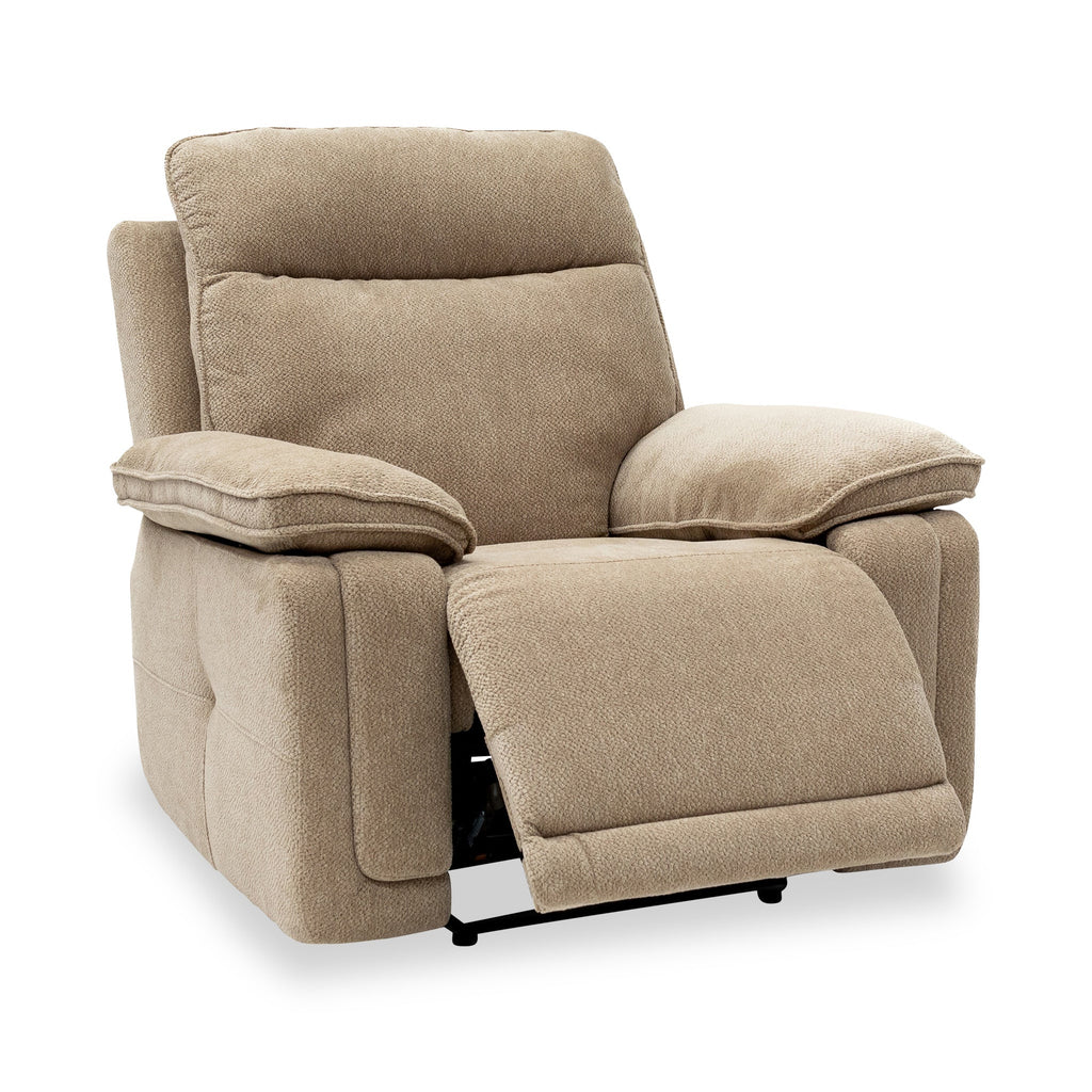 Fauteuil inclinable électrique Adrian en tissu doux au toucher