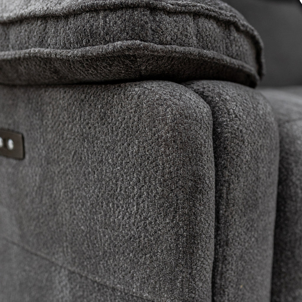 Fauteuil inclinable électrique Adrian en tissu doux au toucher