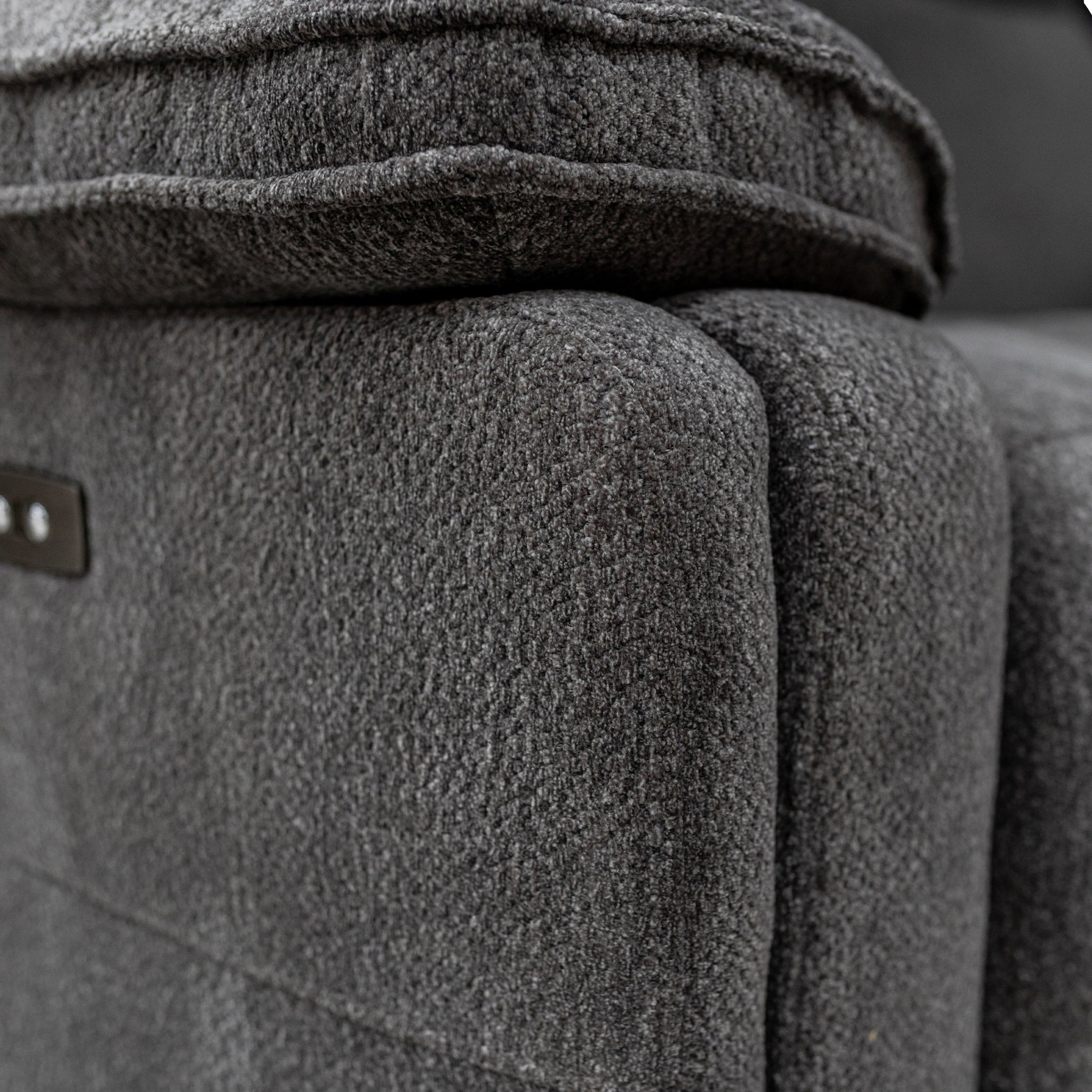 Fauteuil inclinable électrique Adrian en tissu doux au toucher