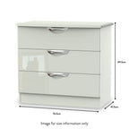 Commode Beckett Gloss à 3 tiroirs