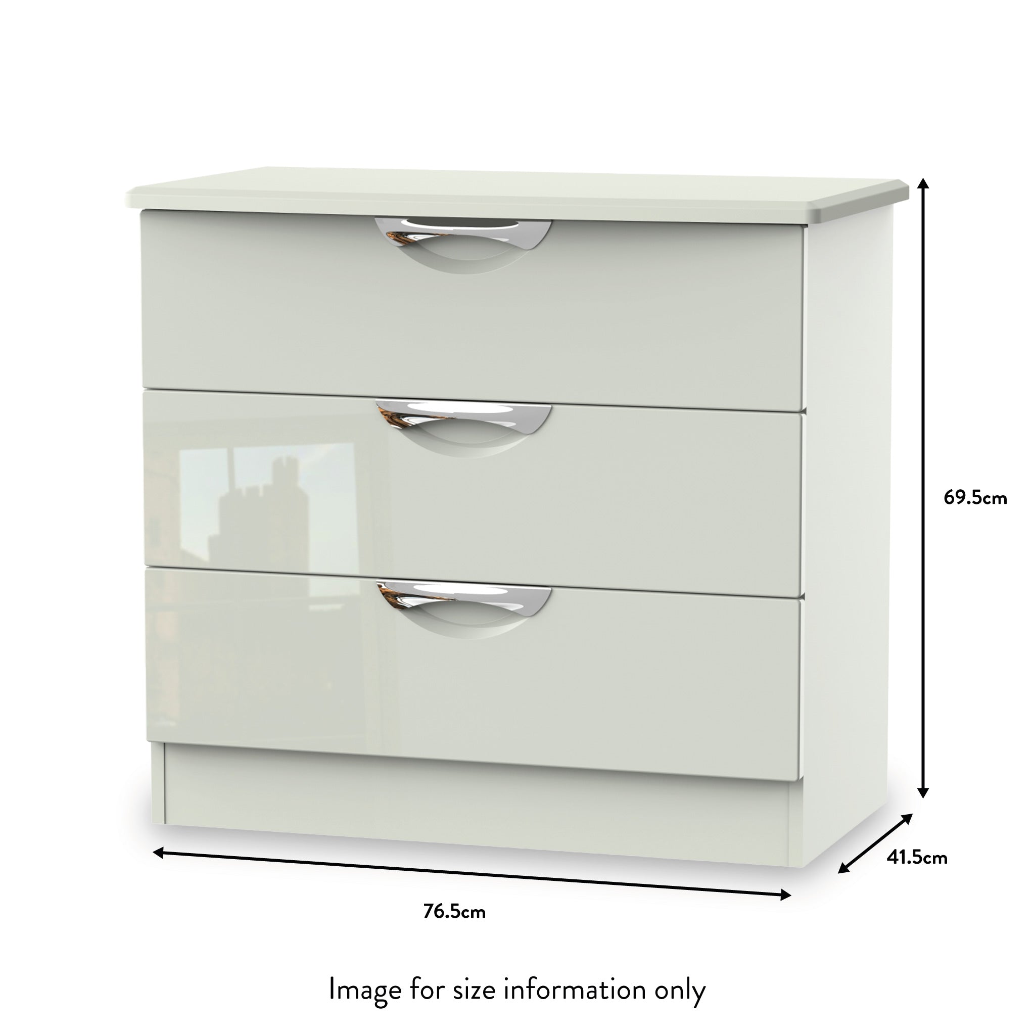 Commode Beckett Gloss à 3 tiroirs