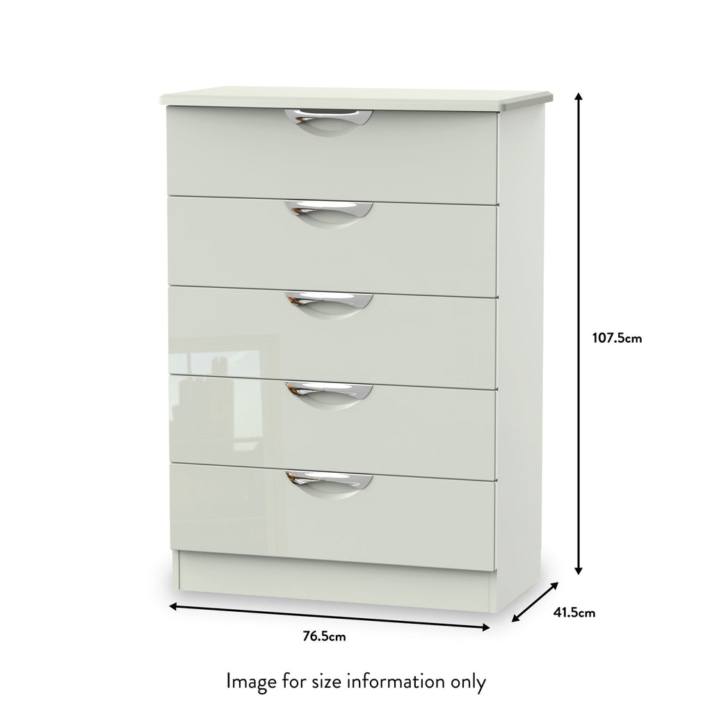 Commode Beckett Gloss à 5 tiroirs