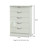 Commode Beckett Gloss à 5 tiroirs