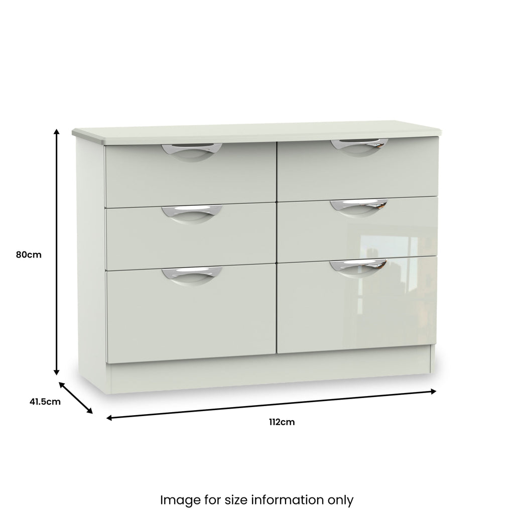 Commode large Beckett Gloss à 6 tiroirs