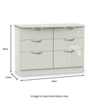 Commode large Beckett Gloss à 6 tiroirs