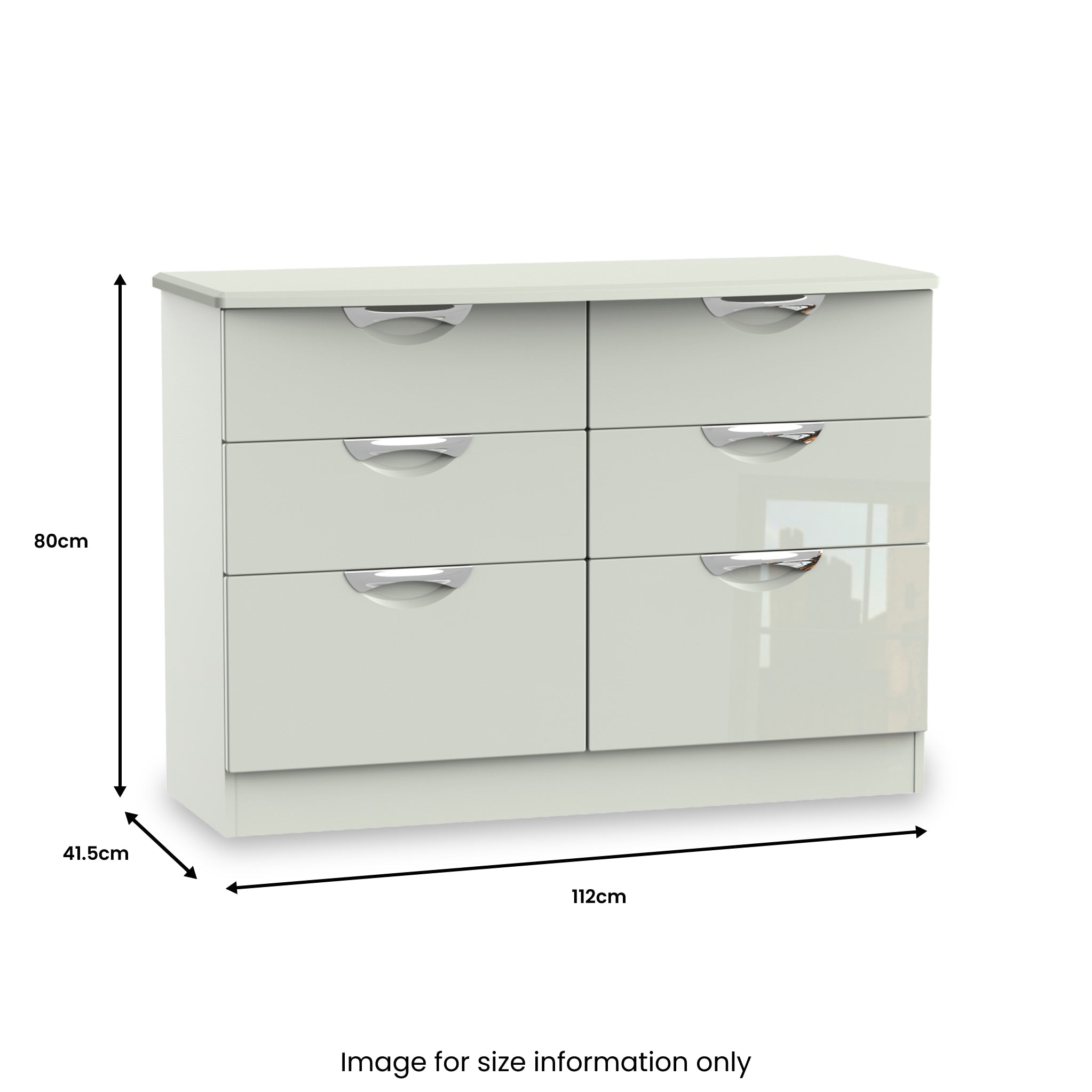 Commode large Beckett Gloss à 6 tiroirs