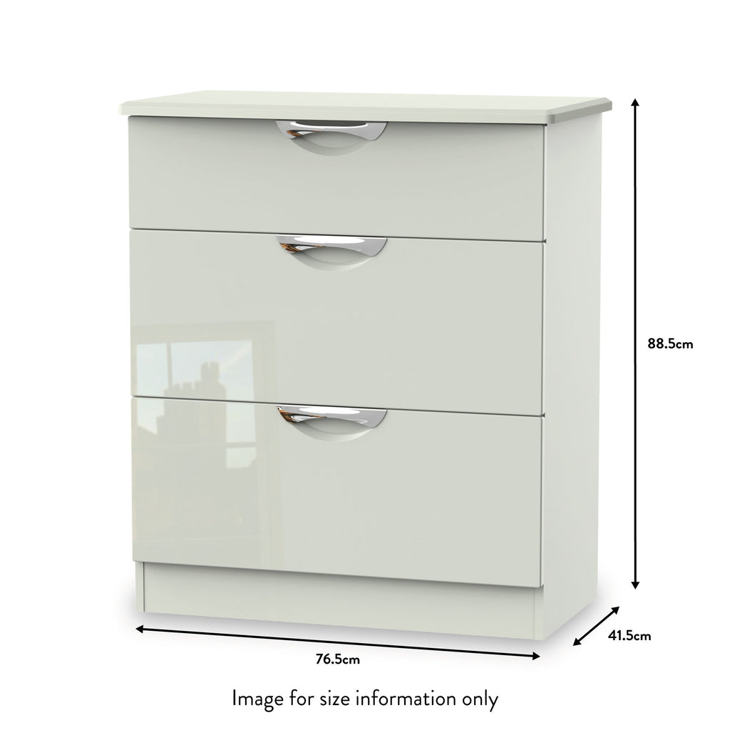 Commode profonde Beckett Gloss à 3 tiroirs