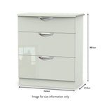 Commode profonde Beckett Gloss à 3 tiroirs