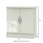 Meuble TV Beckett crème brillant à 2 portes