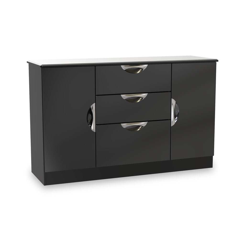Buffet Beckett Gloss 2 portes 3 tiroirs