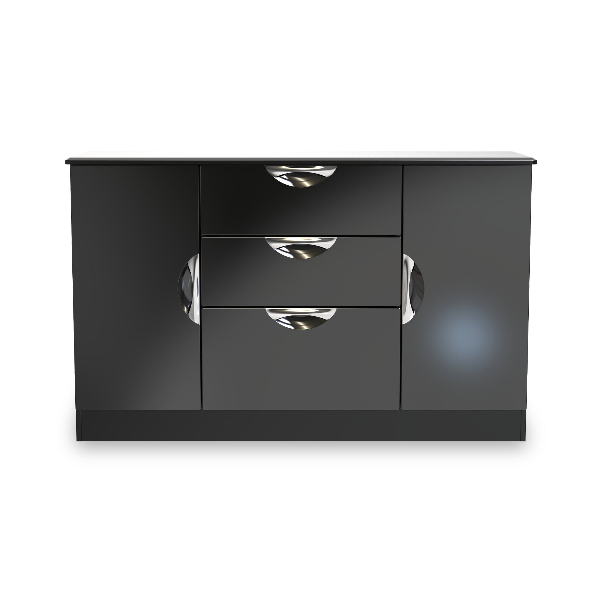 Buffet Beckett Gloss 2 portes 3 tiroirs