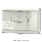 Buffet Beckett Gloss 2 portes 3 tiroirs