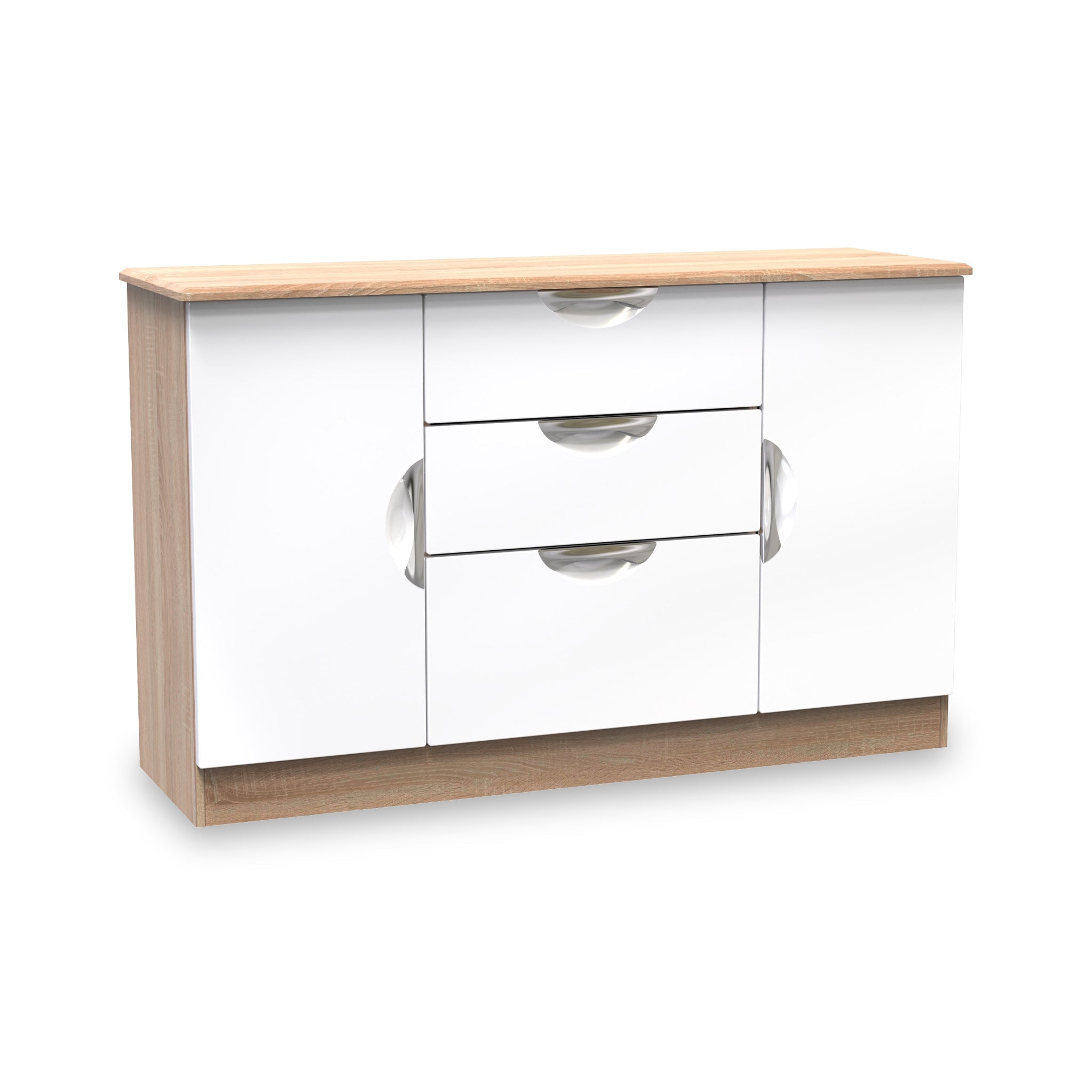 Buffet Beckett Gloss 2 portes 3 tiroirs