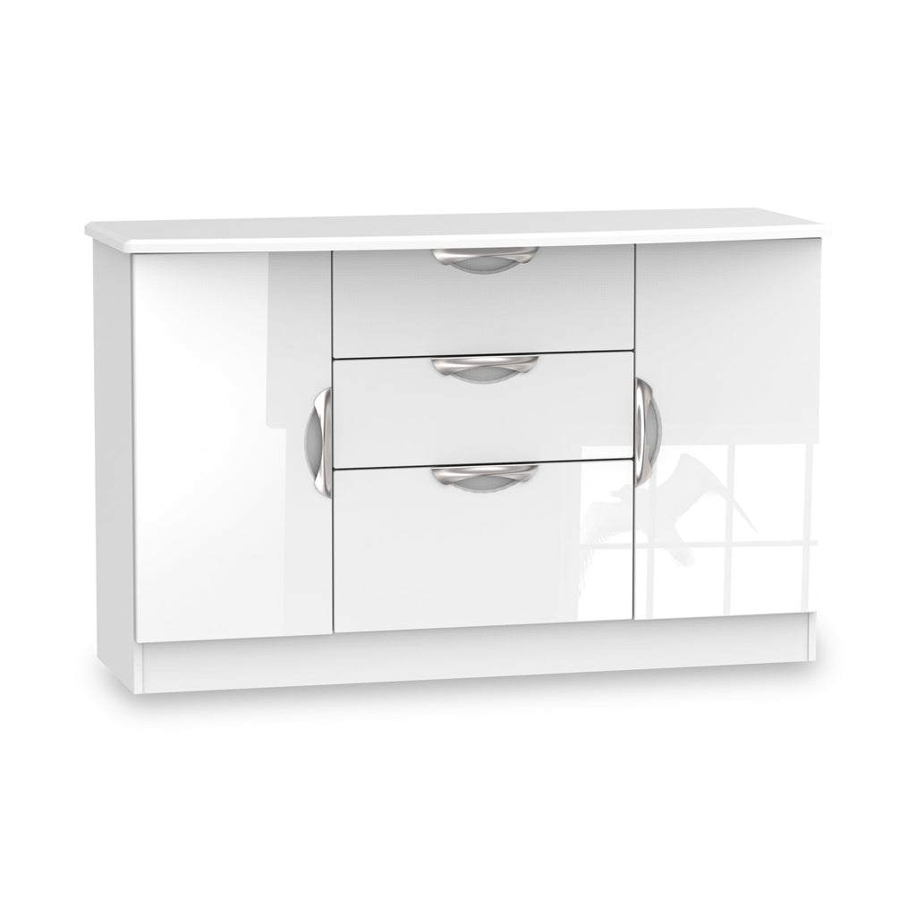 Buffet Beckett Gloss 2 portes 3 tiroirs