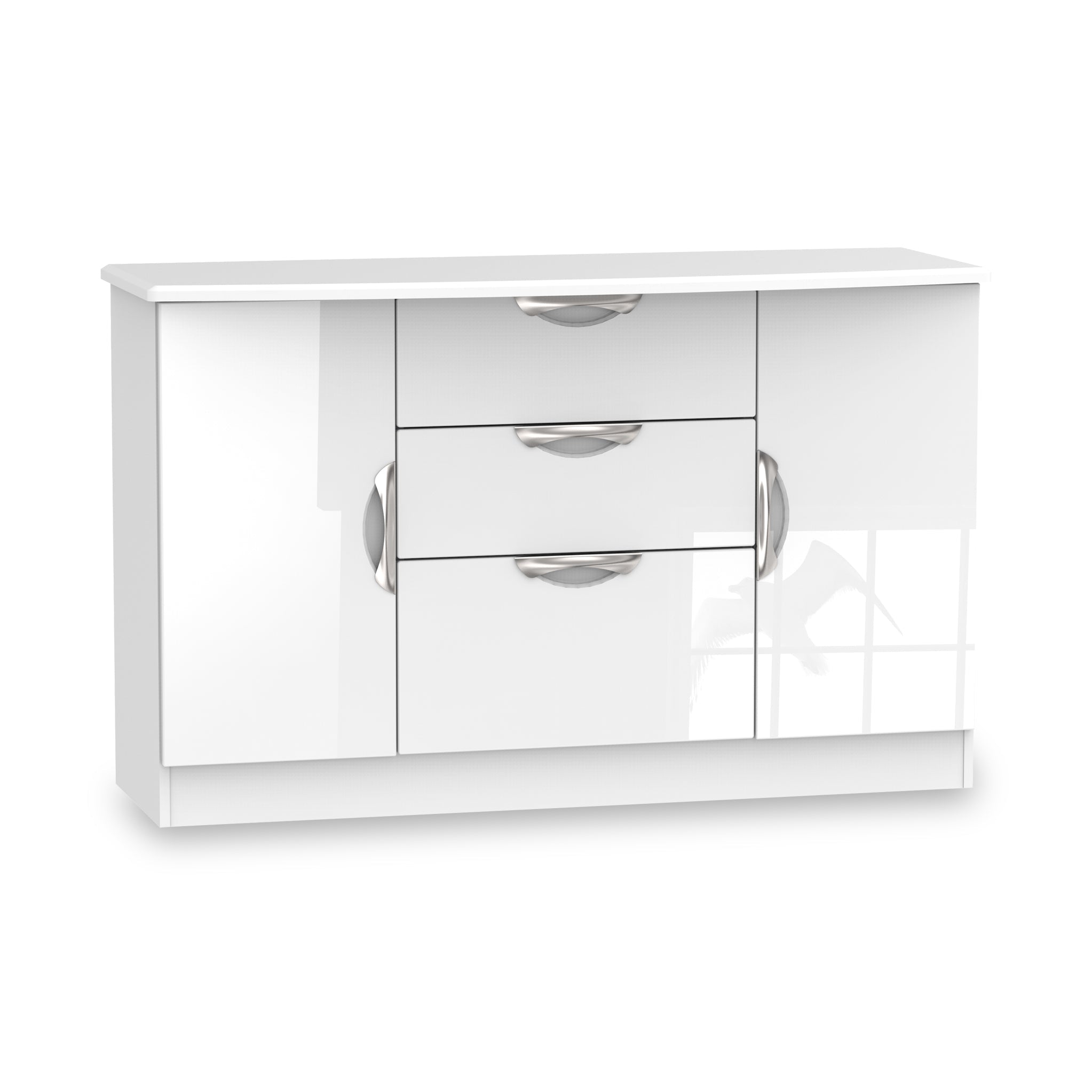 Buffet Beckett Gloss 2 portes 3 tiroirs