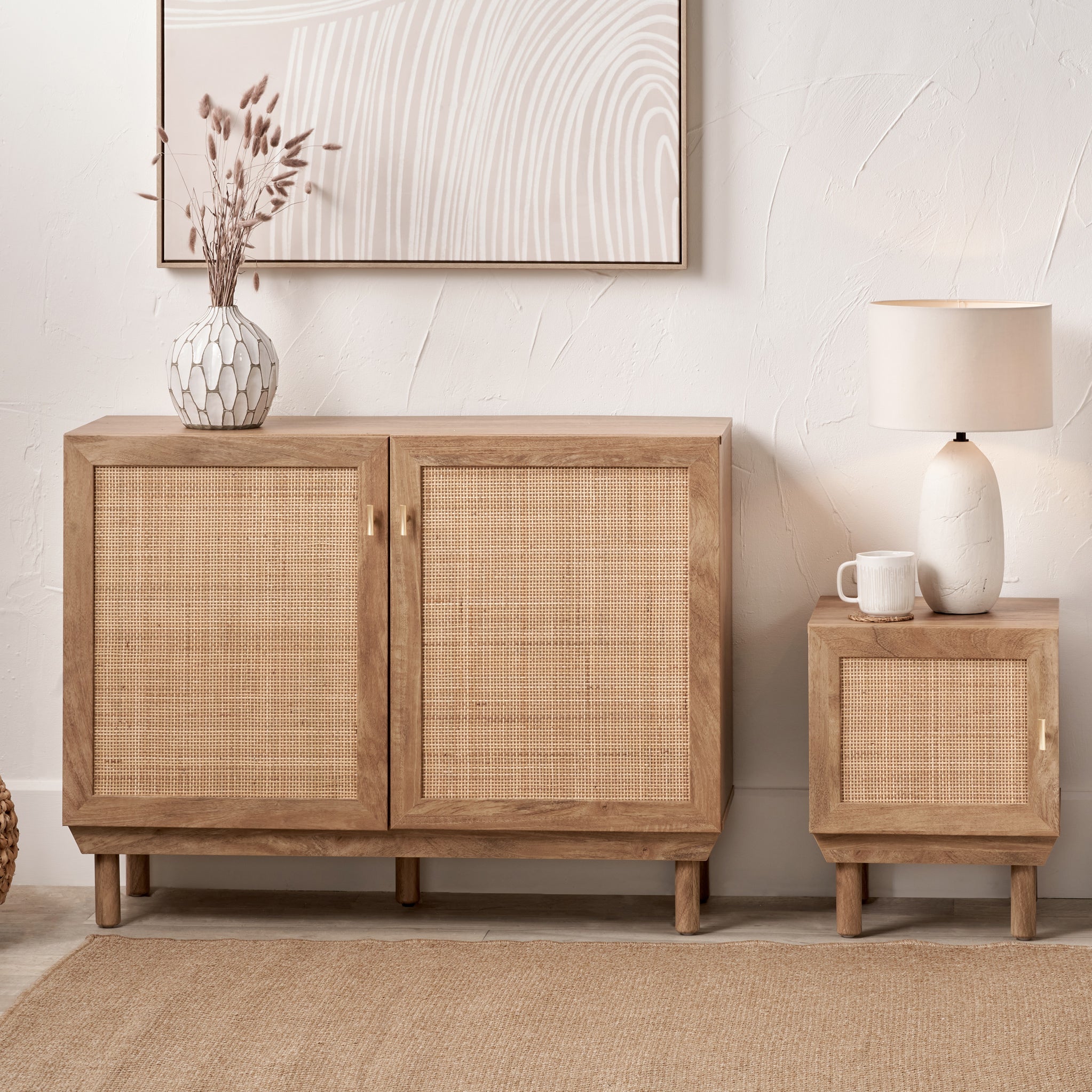 Armoire Henrik en rotin naturel à 2 portes