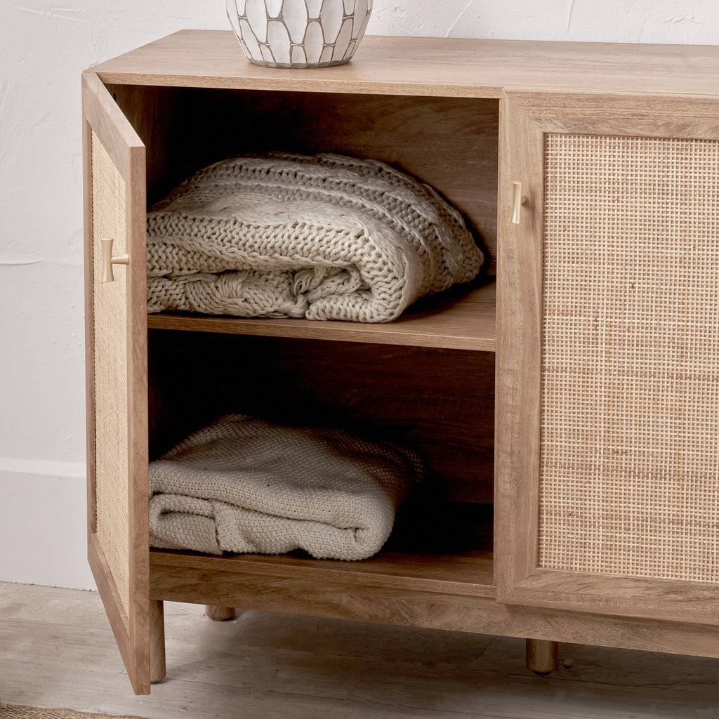 Armoire Henrik en rotin naturel à 2 portes