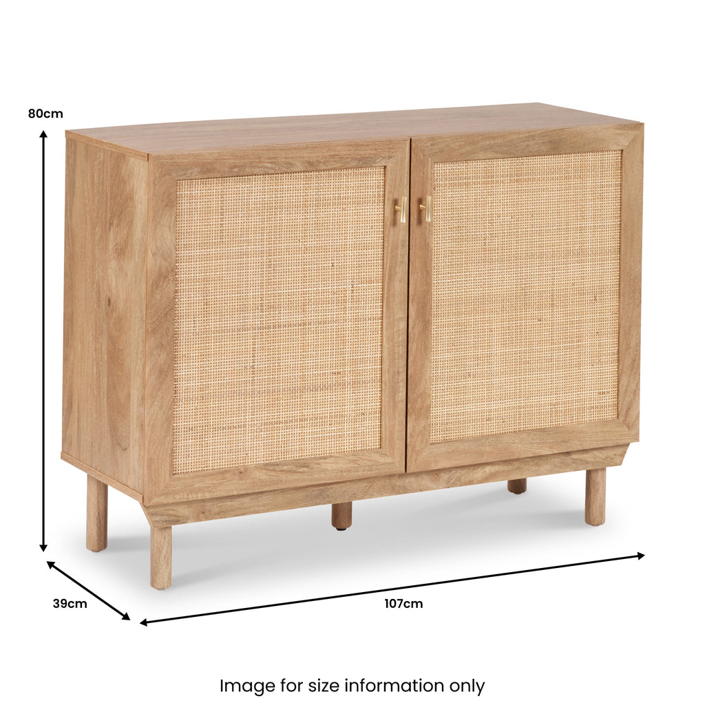 Armoire Henrik en rotin naturel à 2 portes