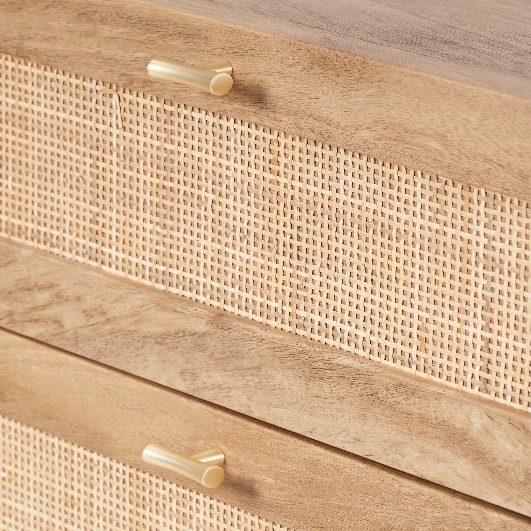 Commode Henrik en rotin naturel à 6 tiroirs