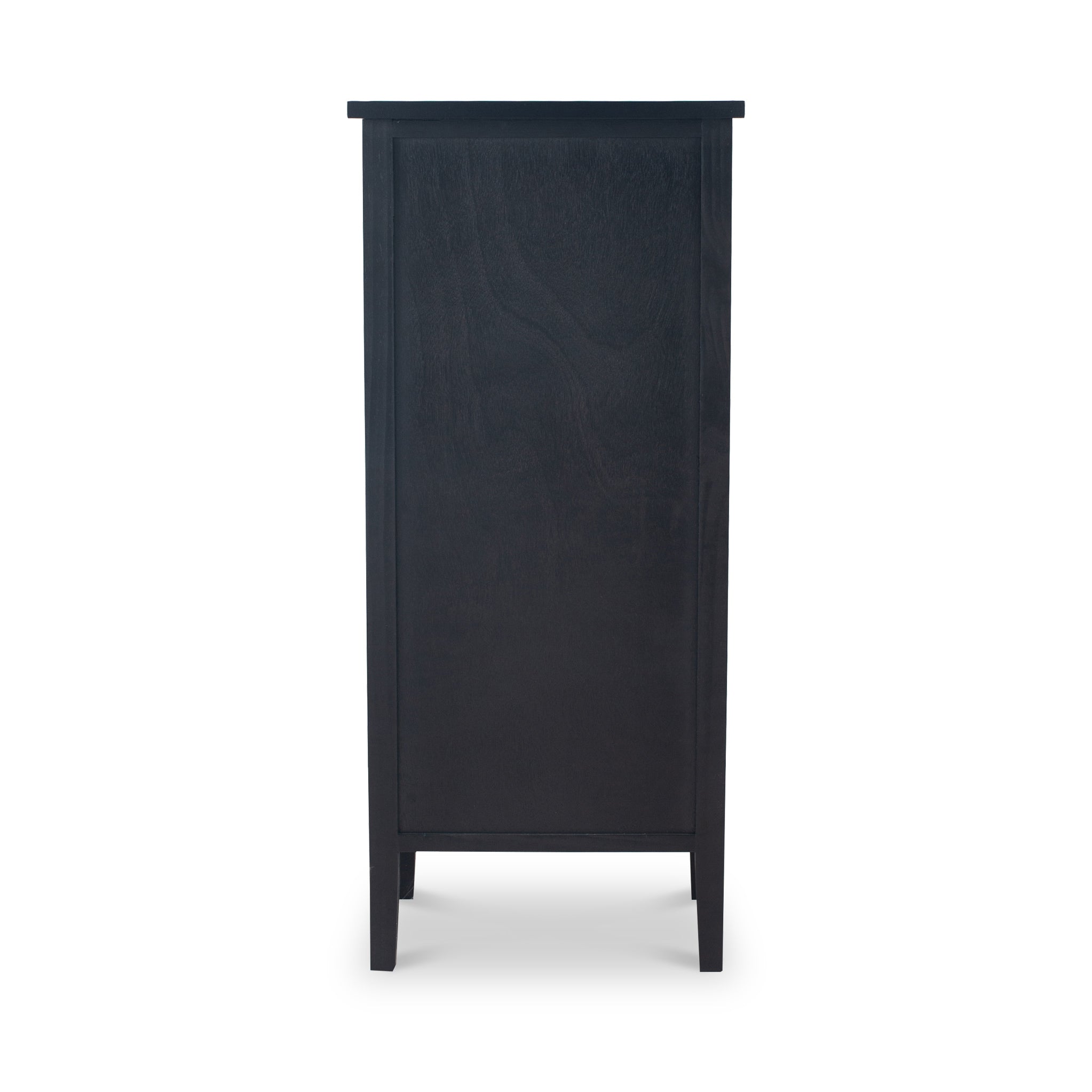 Commode haute Chelmsford en pin noir satiné à 5 tiroirs