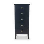 Commode haute Chelmsford en pin noir satiné à 5 tiroirs