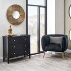 Commode à 4 tiroirs Chelmsford en pin noir satiné