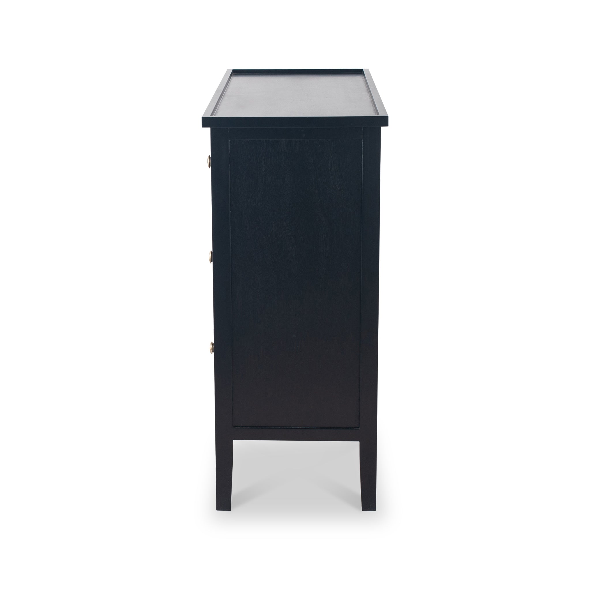 Commode à 4 tiroirs Chelmsford en pin noir satiné