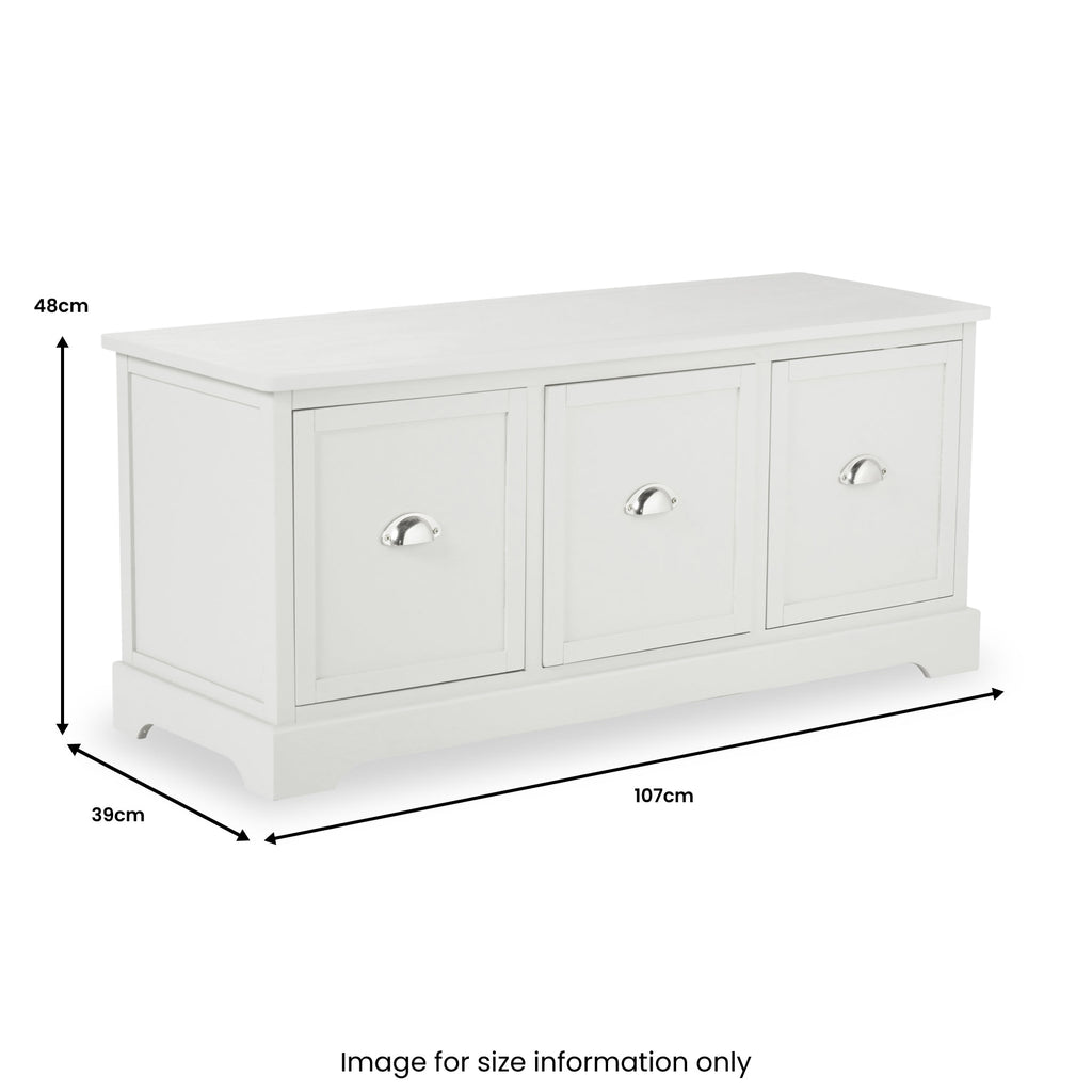 Banc de rangement à 3 tiroirs en pin Croft