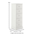 Commode haute à 5 tiroirs en pin Croft