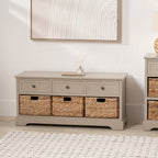 Banc de rangement en pin Devonshire avec paniers