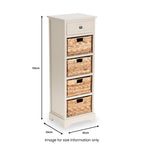 Commode haute en pin Devonshire avec paniers