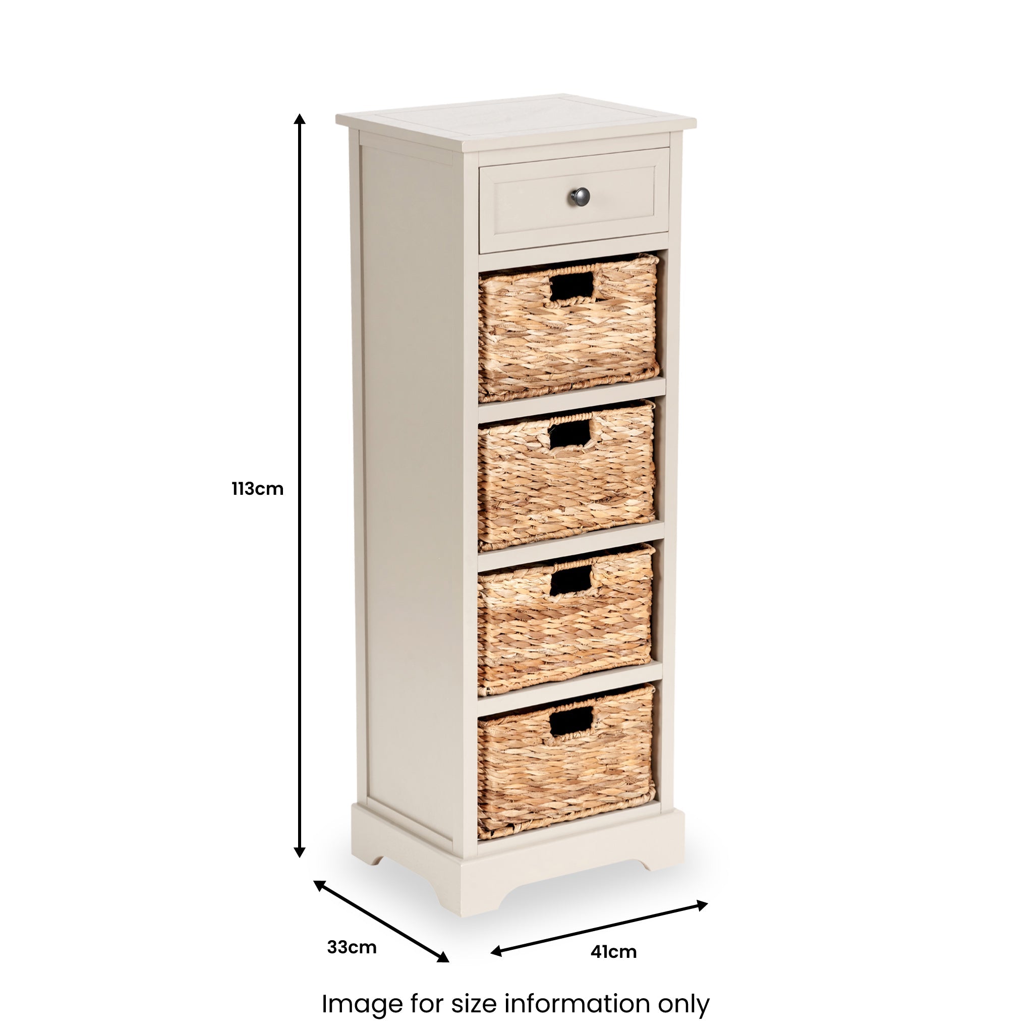 Commode haute en pin Devonshire avec paniers