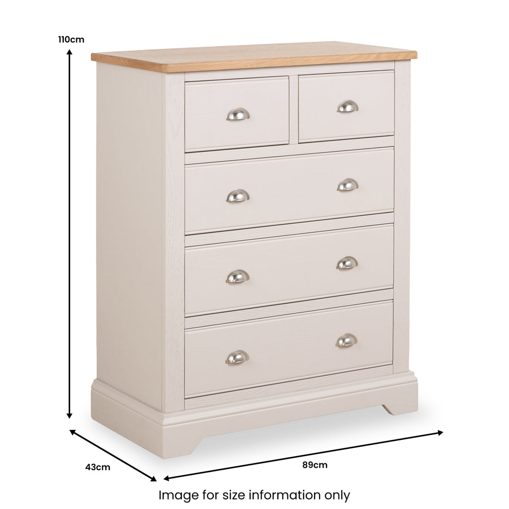 Commode Fairford en pin et chêne, 2 tiroirs au-dessus de 3 tiroirs