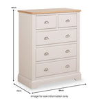 Commode Fairford en pin et chêne, 2 tiroirs au-dessus de 3 tiroirs