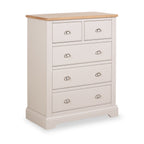 Commode Fairford en pin et chêne, 2 tiroirs au-dessus de 3 tiroirs