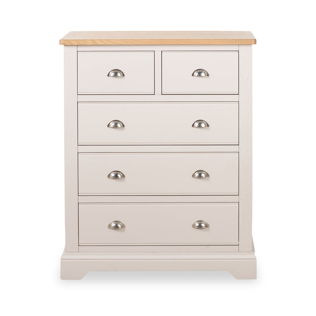 Commode Fairford en pin et chêne, 2 tiroirs au-dessus de 3 tiroirs