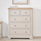 Commode Fairford en pin et chêne, 2 tiroirs au-dessus de 3 tiroirs